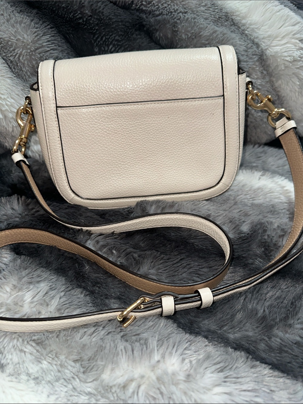Coach Pebbled Leather Crossbody in Cream with Gold Hardware - Picture 2 of 7